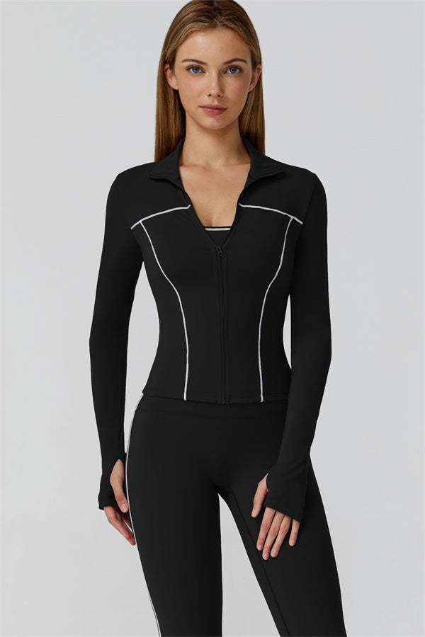 Conjunto de dos piezas de leggings con cremallera Venus