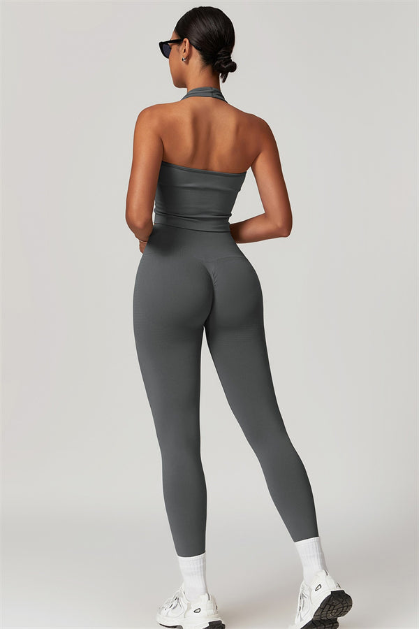 Conjunto de 2 piezas Delight Halter Top Leggings