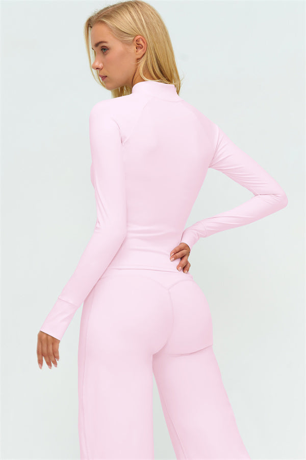 Conjunto de dos piezas de chaqueta Twirl con cremallera y pantalón de pierna recta