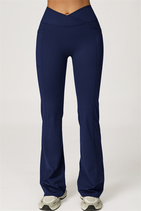 Conjunto de 2 piezas de top corto Glacier y leggings con pernera acampanada