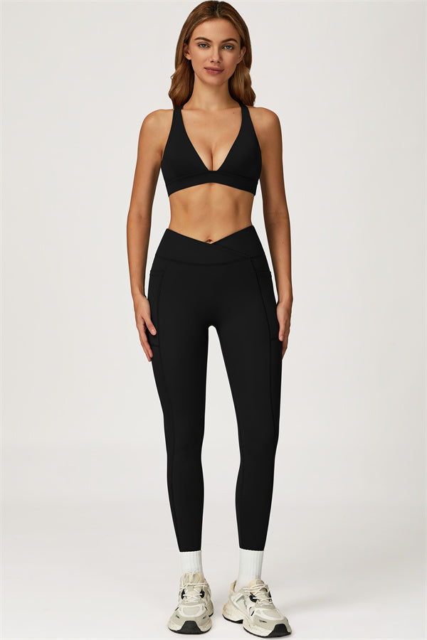 Conjunto de dos piezas de top deportivo y leggings Glacier