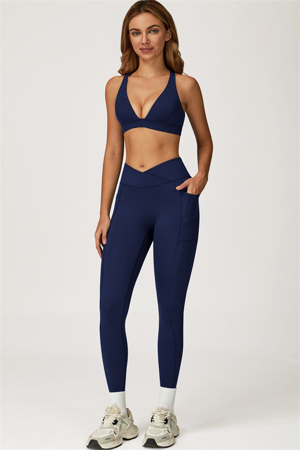 Conjunto de dos piezas de top deportivo y leggings Glacier