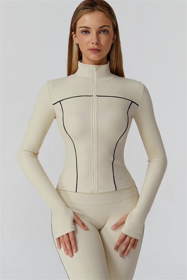 El conjunto de 3 piezas de leggings y sujetador deportivo con cremallera Venus