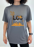 Camiseta gráfica de manga corta de viscosa de bambú/algodón orgánico unisex Los Angeles