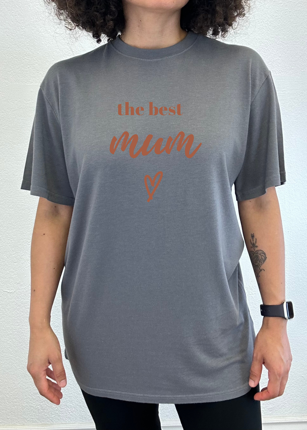 Camiseta gráfica de manga corta unisex de bambú viscosa/algodón orgánico The Best Mum