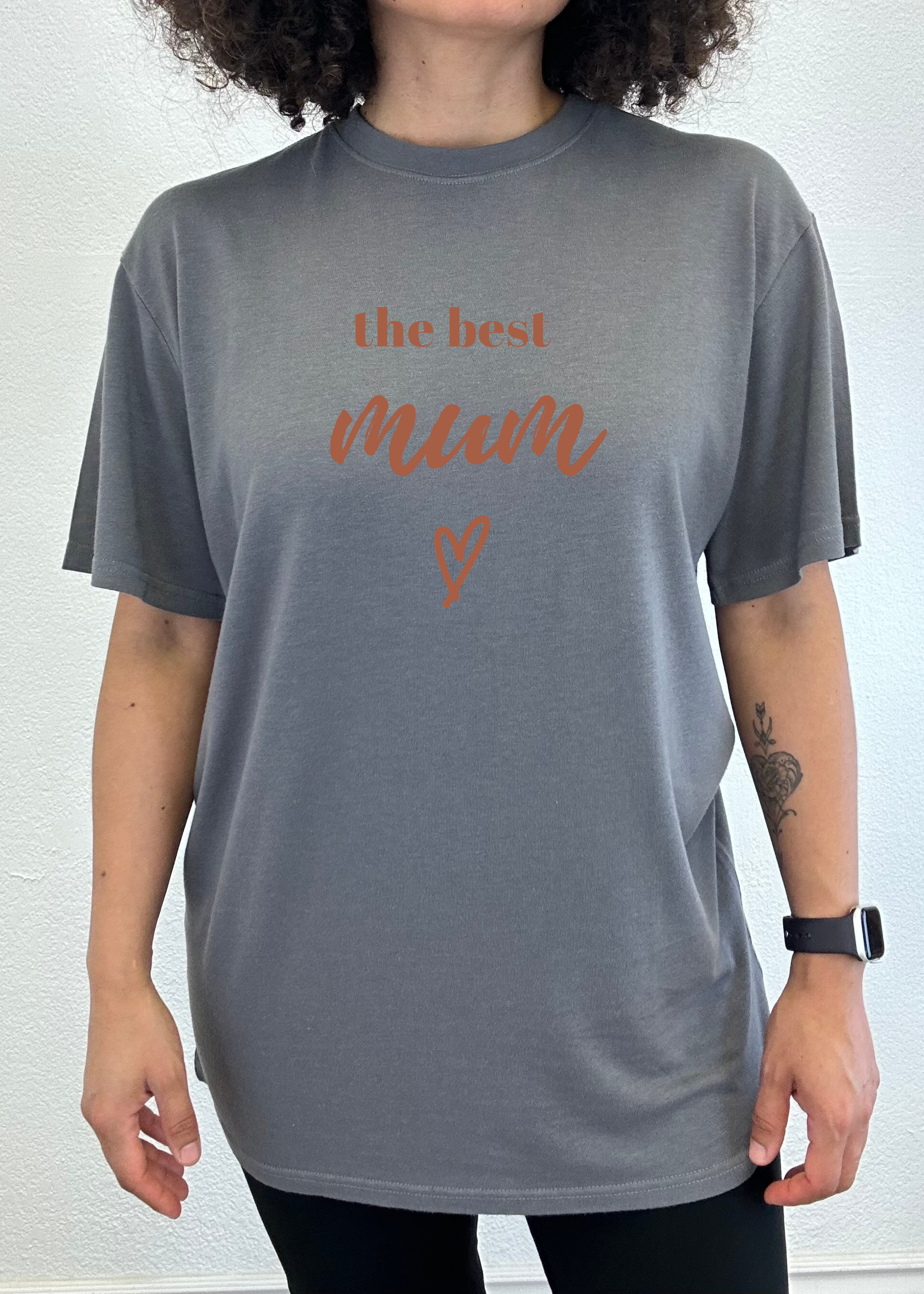 Camiseta gráfica de manga corta unisex de bambú viscosa/algodón orgánico The Best Mum