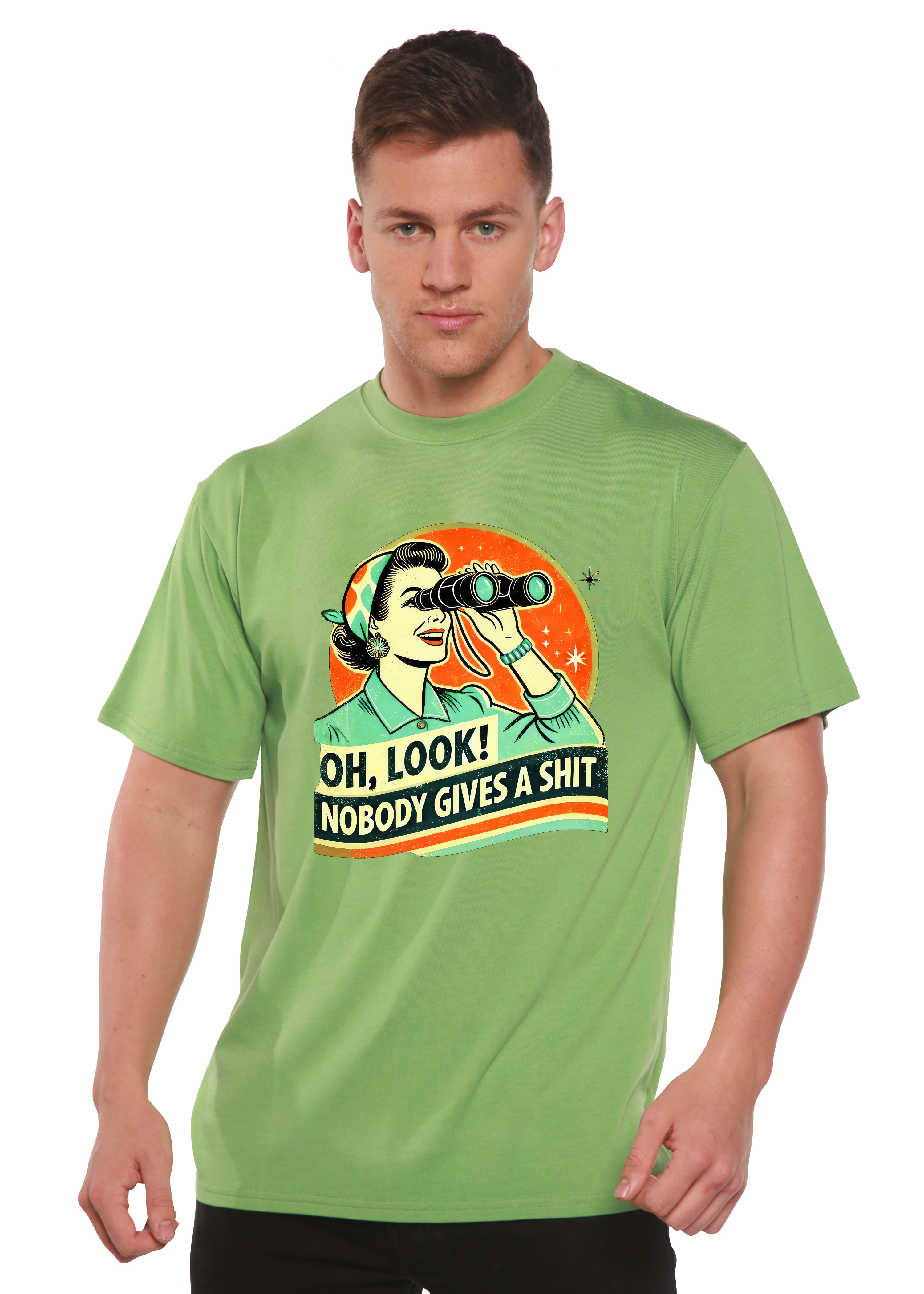 Camiseta gráfica unisex divertida Retro Mujer de bambú/algodón