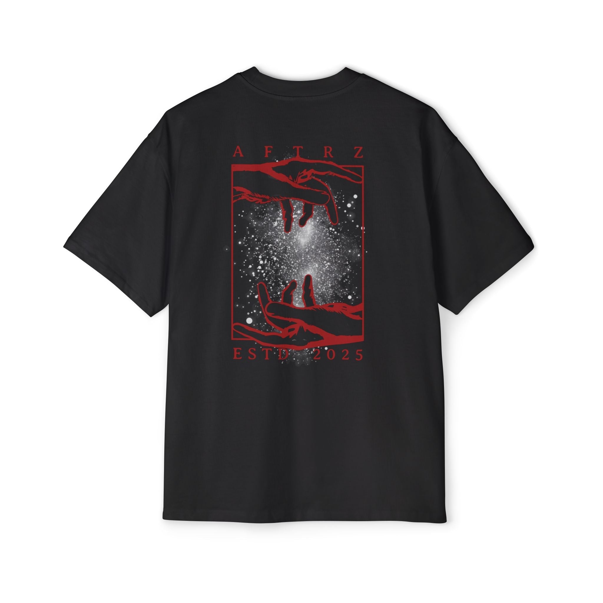 Camiseta de manga corta con hombros caídos Oversized Aftrz Galaxy Hands Premium