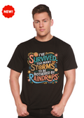 Camiseta gráfica unisex de bambú/algodón "He sobrevivido demasiadas tormentas como para ser solo"