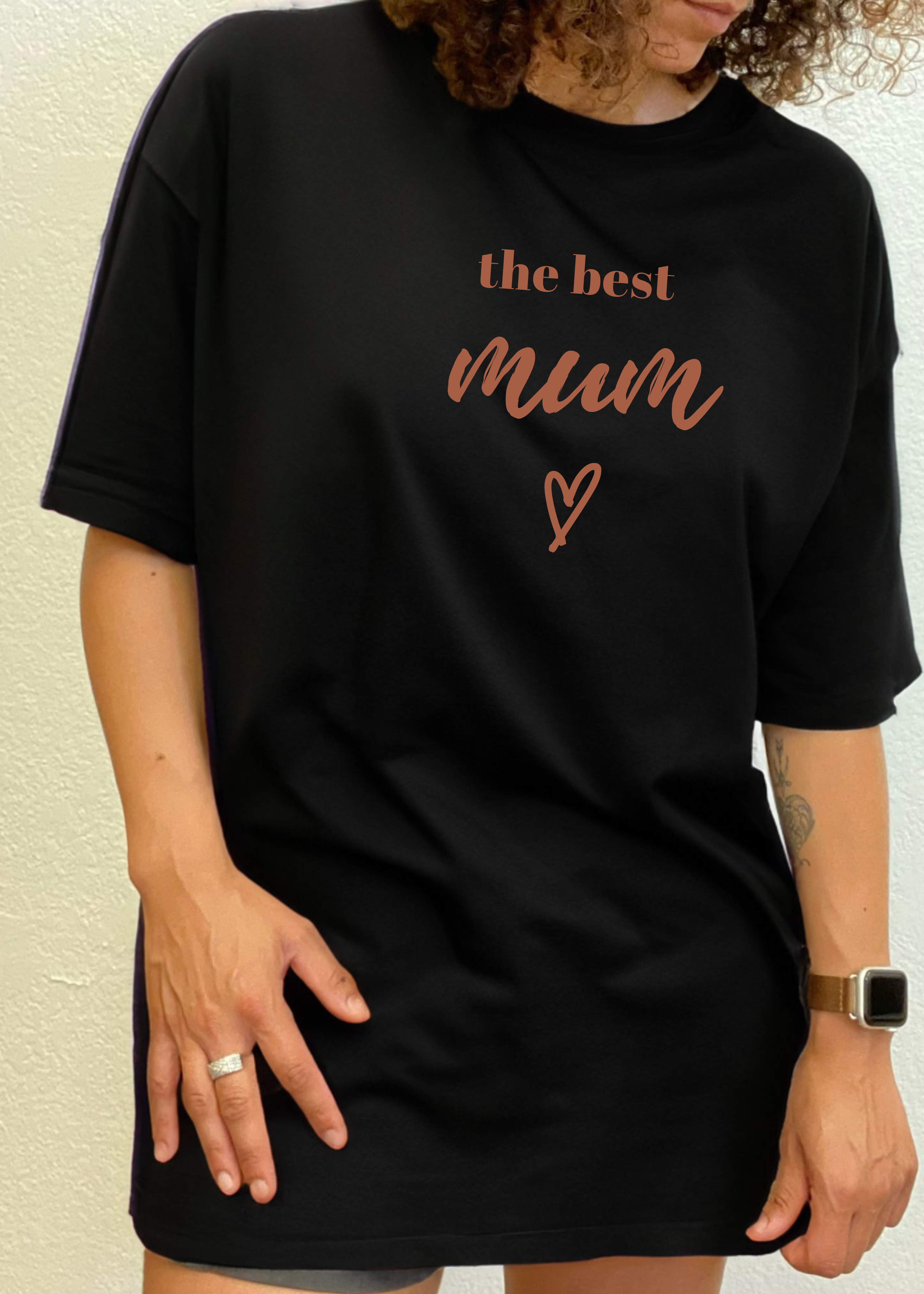 Camiseta gráfica de manga corta unisex de bambú viscosa/algodón orgánico The Best Mum