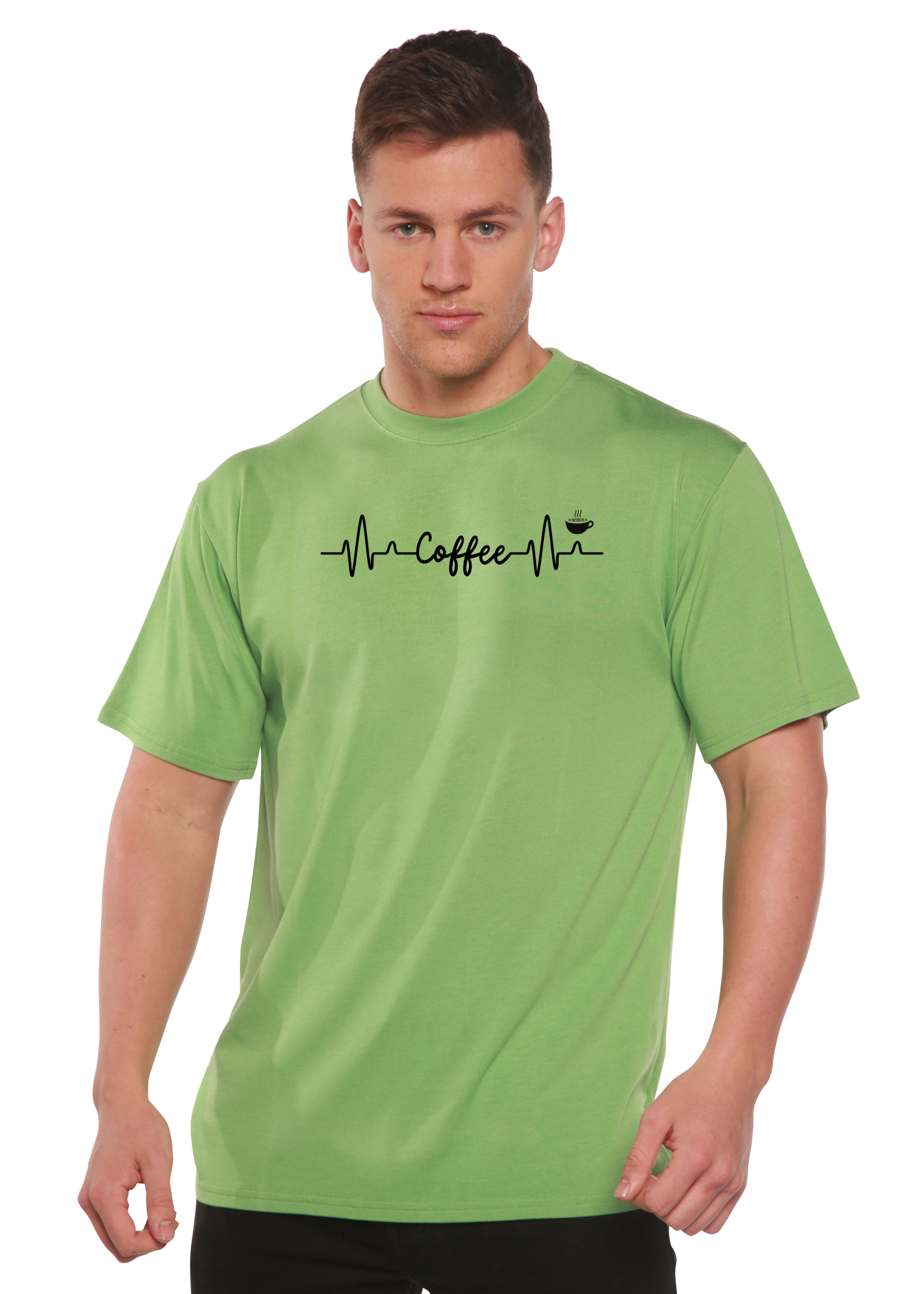 Camiseta Gráfica Unisex de Bambú/Algodón Heartbeat Coffee