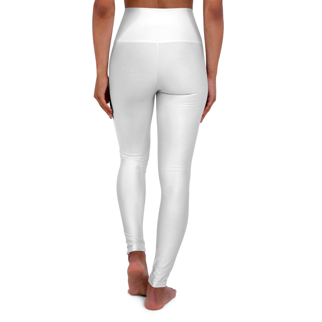 Mallas de cintura alta Aftrz Minimal - Blancas con logotipo negro