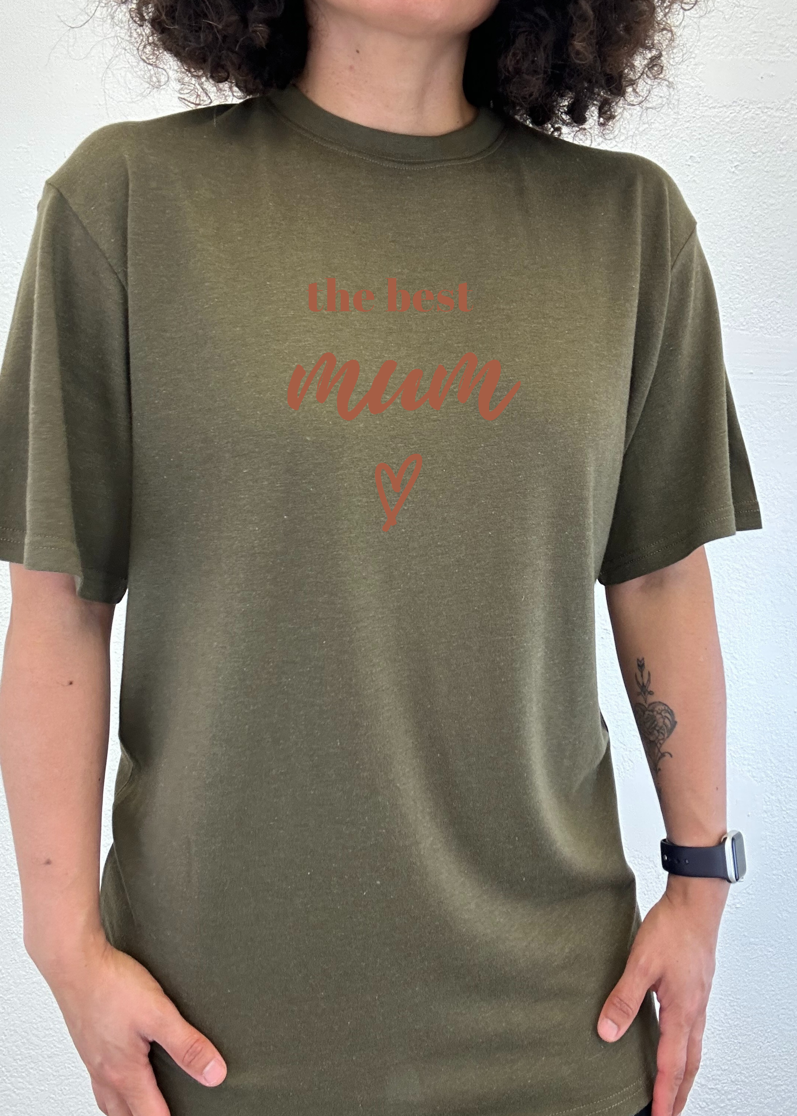 Camiseta gráfica de manga corta unisex de bambú viscosa/algodón orgánico The Best Mum
