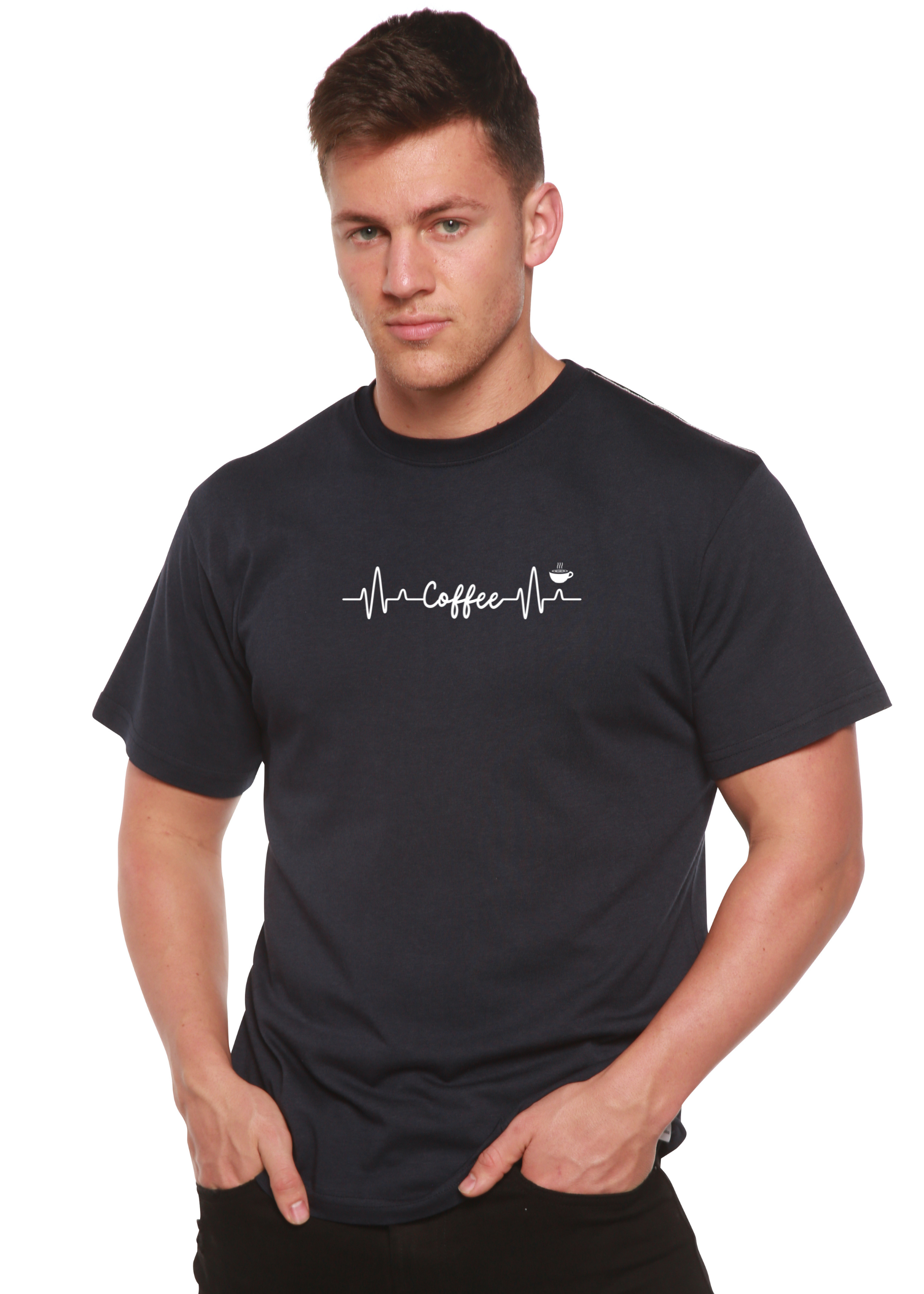Camiseta Gráfica Unisex de Bambú/Algodón Heartbeat Coffee