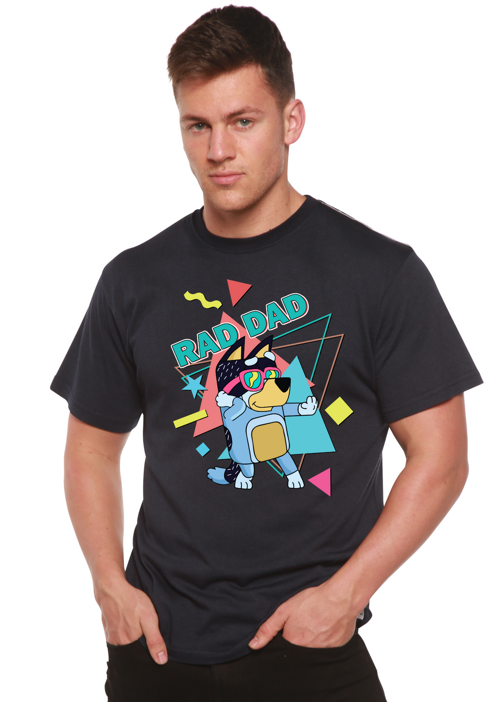 Camiseta gráfica de manga corta para hombre Rad Dad Bluey de bambú