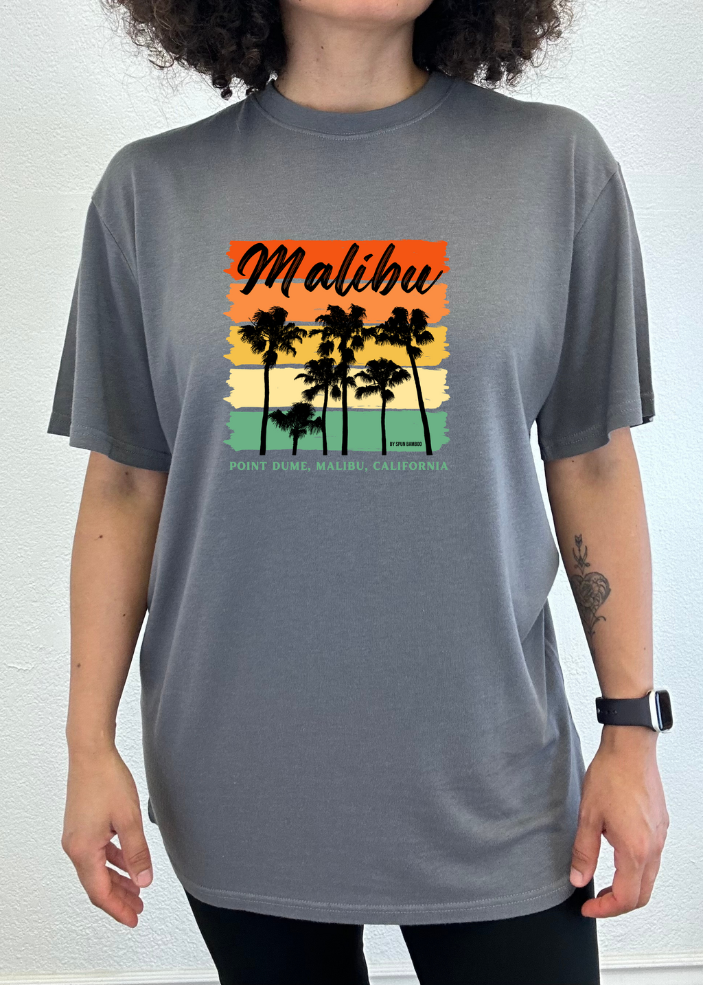 Camiseta de manga corta con gráfico de bambú viscosa/algodón orgánico unisex Malibu