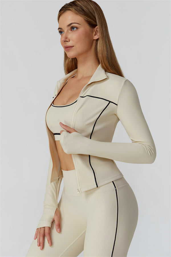 El conjunto de 3 piezas de leggings y sujetador deportivo con cremallera Venus
