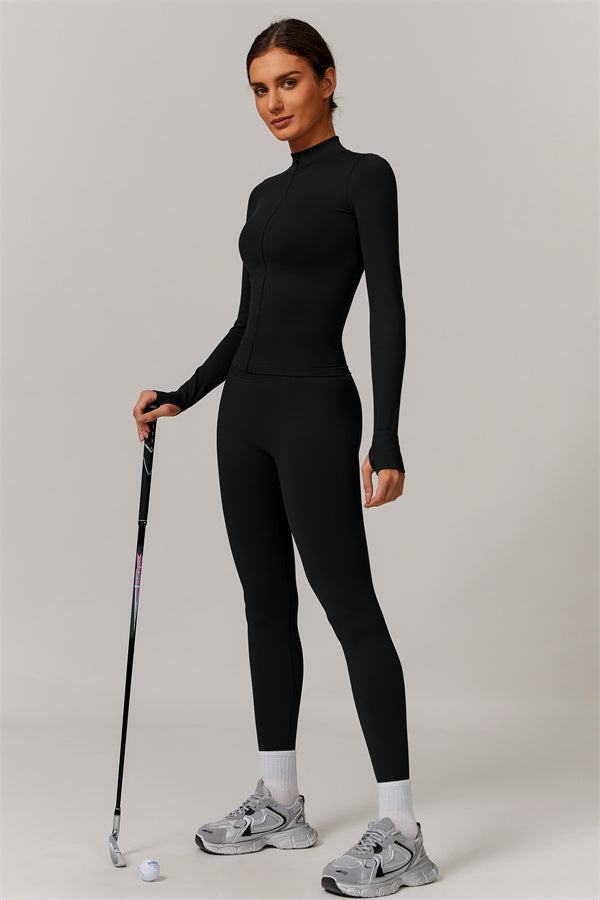 Conjunto de 3 piezas Nova Luxe: chaqueta, sujetador deportivo y leggings