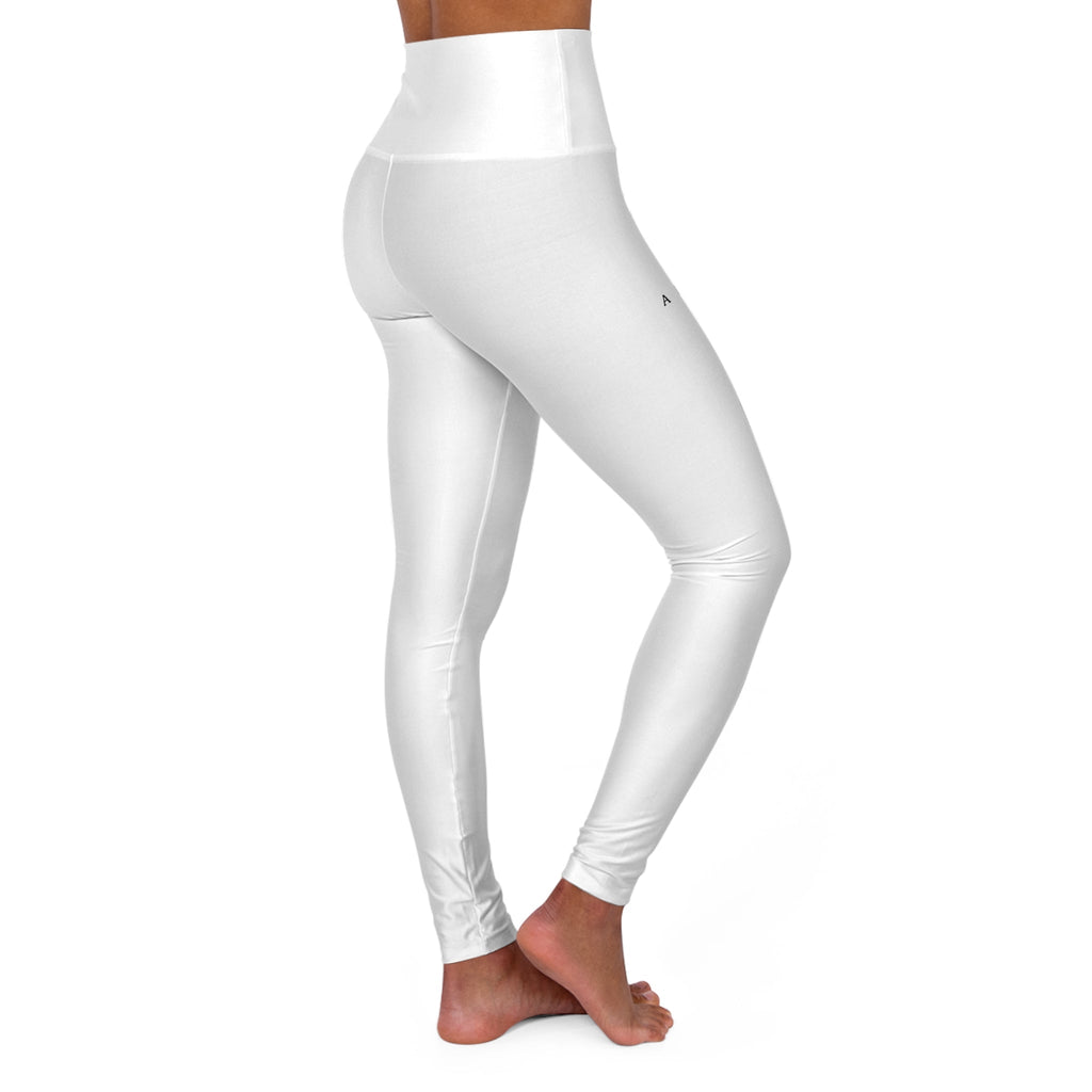 Mallas de cintura alta Aftrz Minimal - Blancas con logotipo negro