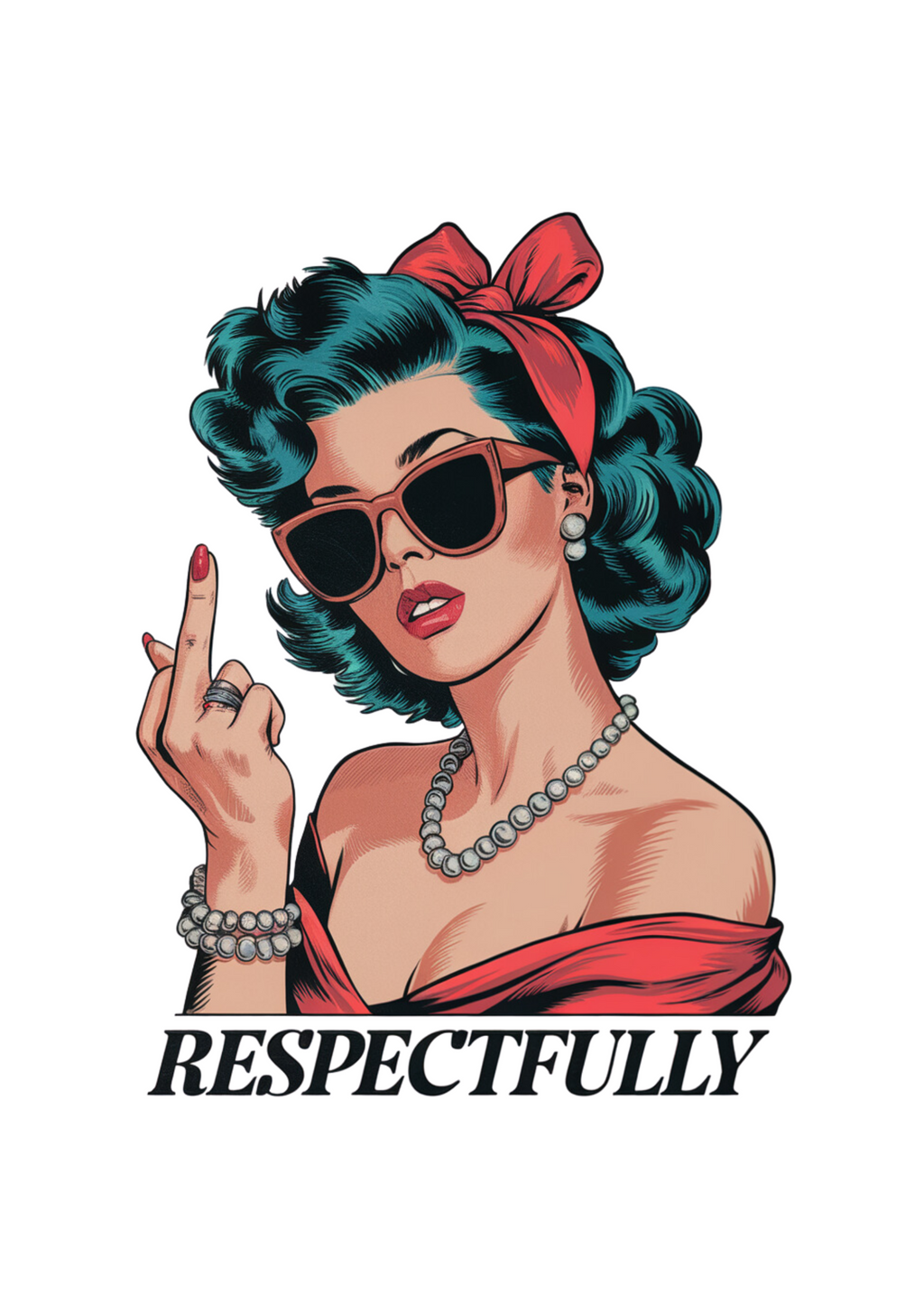 Camiseta gráfica unisex de bambú/algodón con "Respectfully Middle Finger"