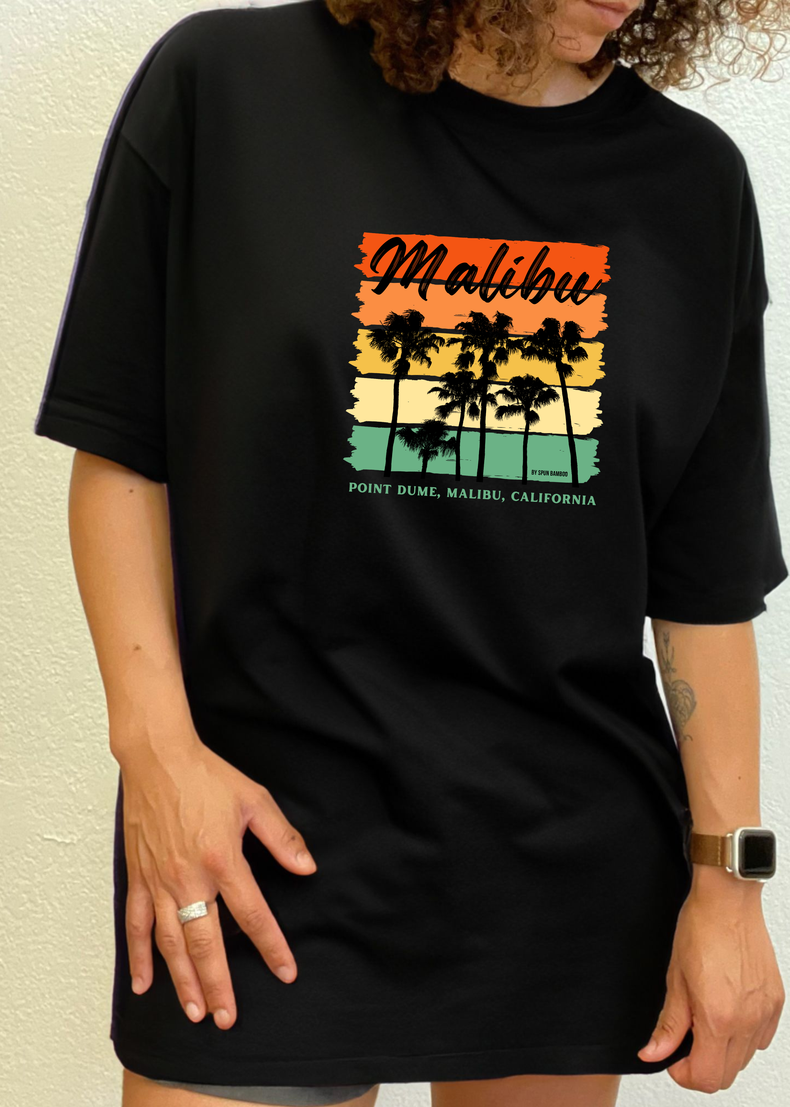 Camiseta de manga corta con gráfico de bambú viscosa/algodón orgánico unisex Malibu