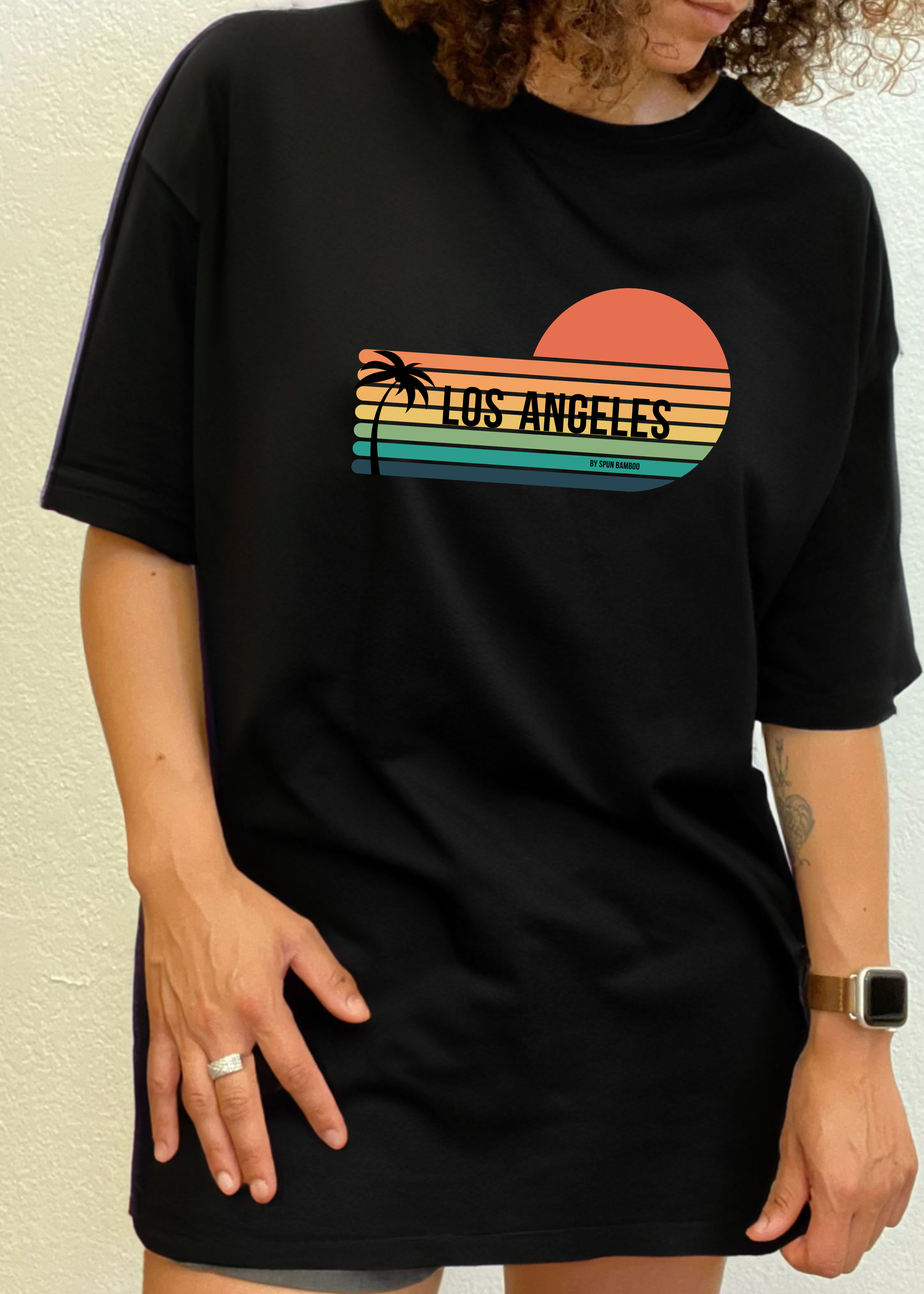 Camiseta gráfica de manga corta unisex de bambú viscosa/algodón orgánico Los Angeles Spun Bamboo