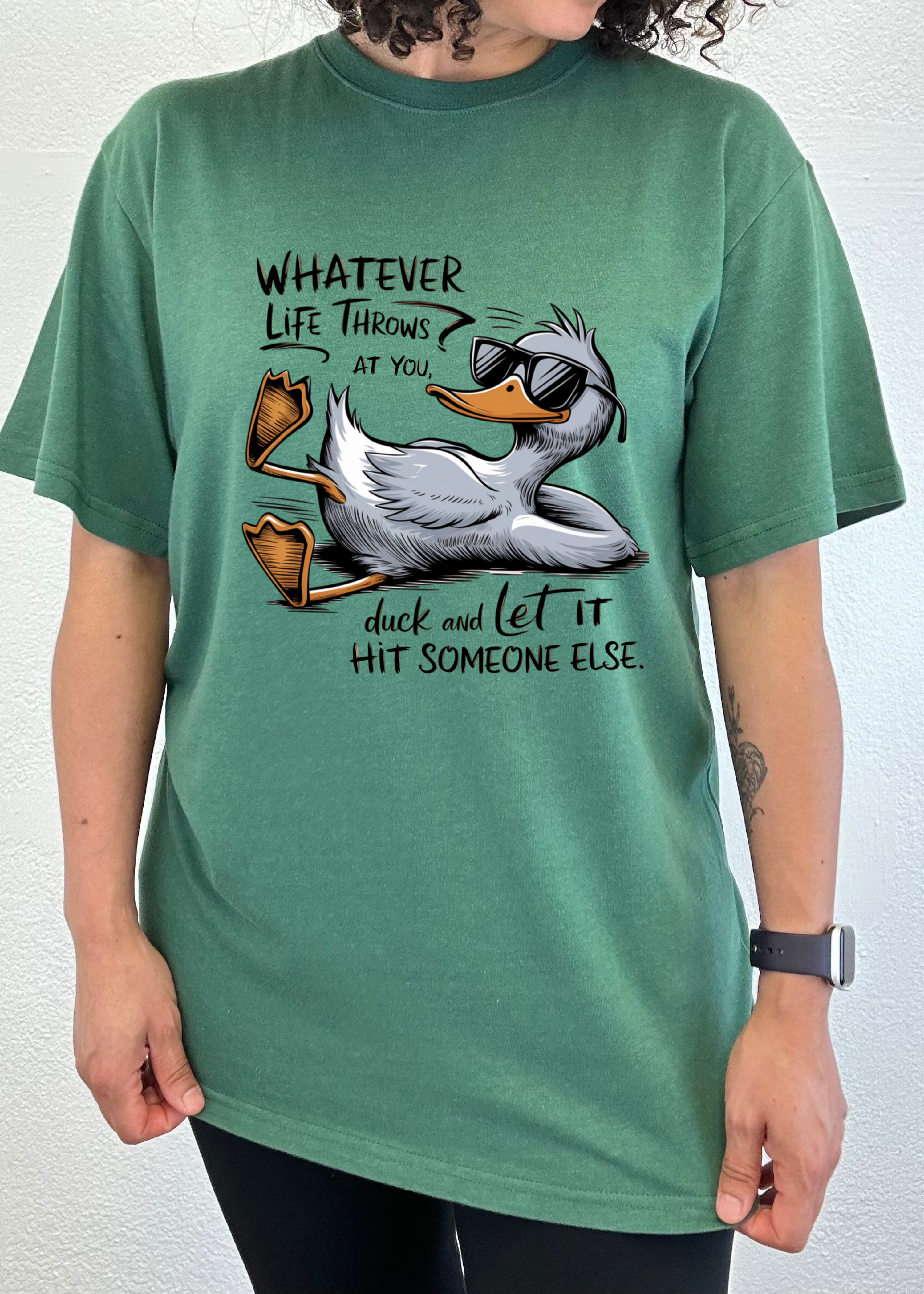 Camiseta gráfica unisex divertida de bambú/algodón "Lo que te depare la vida"