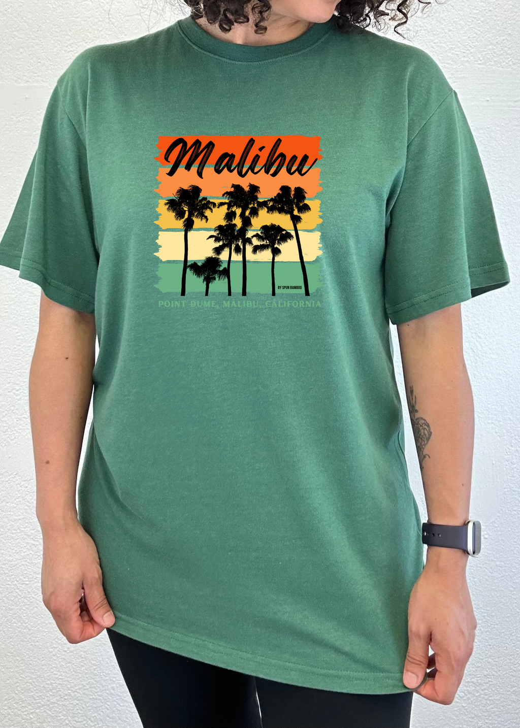 Camiseta de manga corta con gráfico de bambú viscosa/algodón orgánico unisex Malibu
