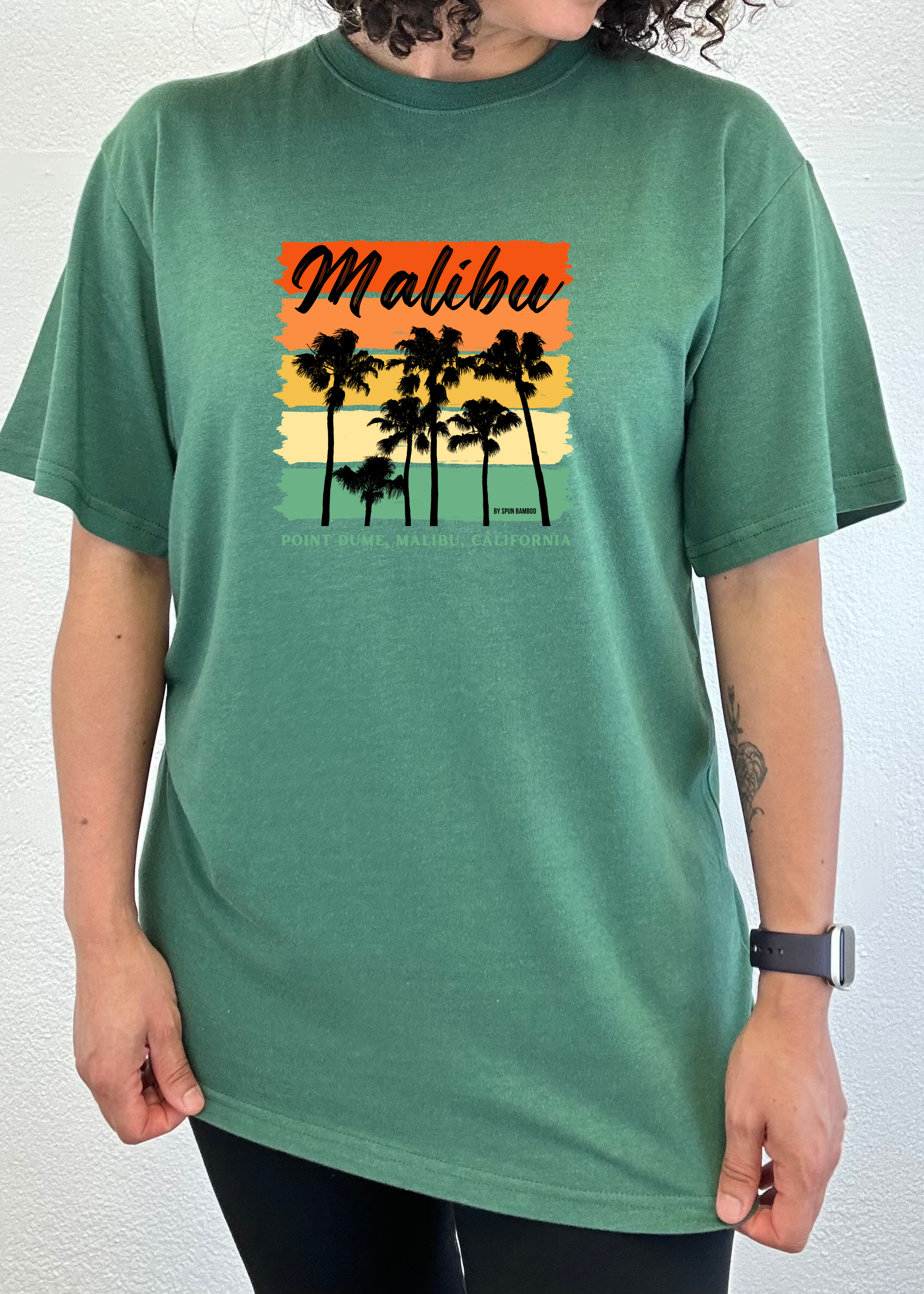 Camiseta de manga corta con gráfico de bambú viscosa/algodón orgánico unisex Malibu