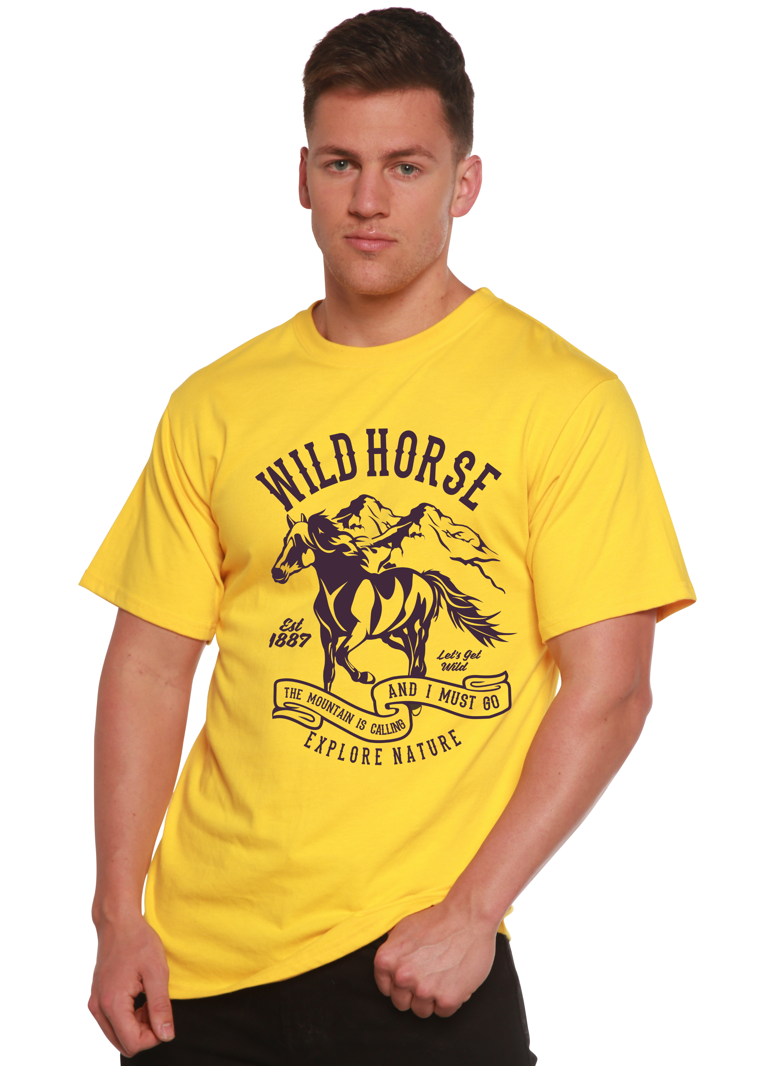 Camiseta gráfica de manga corta Wild Horse Spun Bamboo® de viscosa de bambú/algodón orgánico para hombre