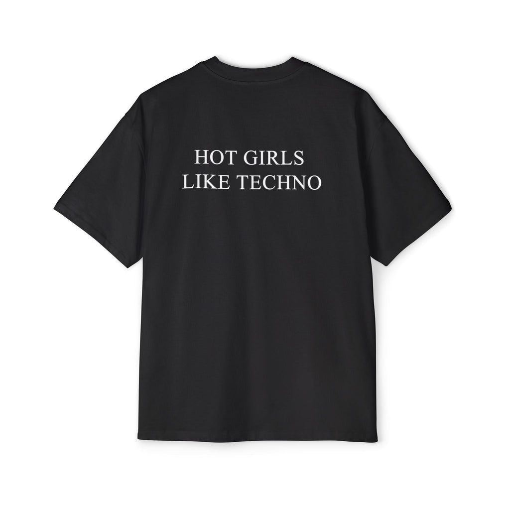 Camiseta de Manga Corta Extragrande Premium "A Las Chicas Guapas Les Gusta el Techno"