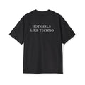 Camiseta de Manga Corta Extragrande Premium "A Las Chicas Guapas Les Gusta el Techno"
