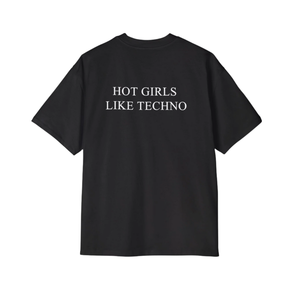 Camiseta de Manga Corta Extragrande Premium "A Las Chicas Guapas Les Gusta el Techno"