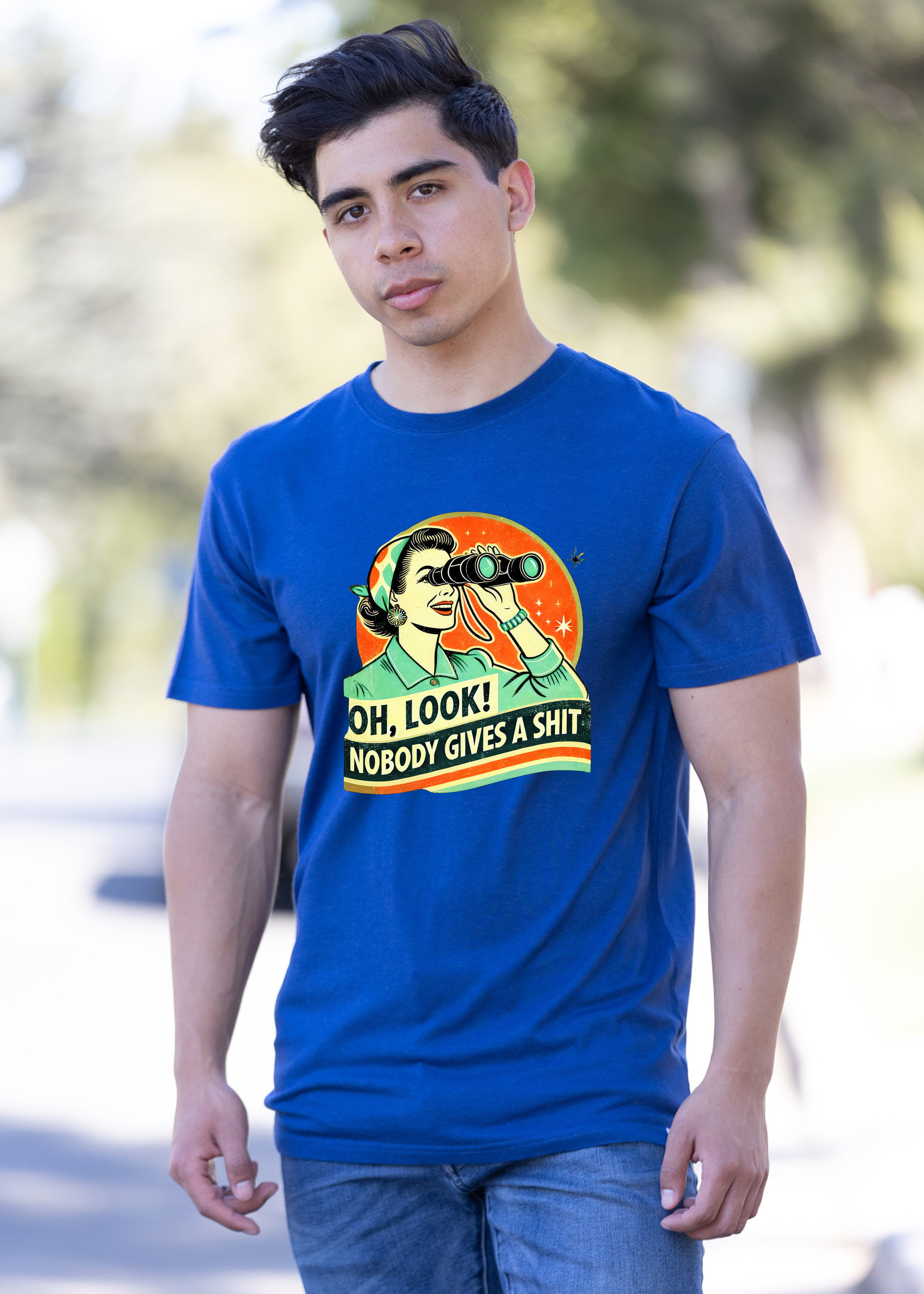 Camiseta gráfica unisex divertida Retro Mujer de bambú/algodón