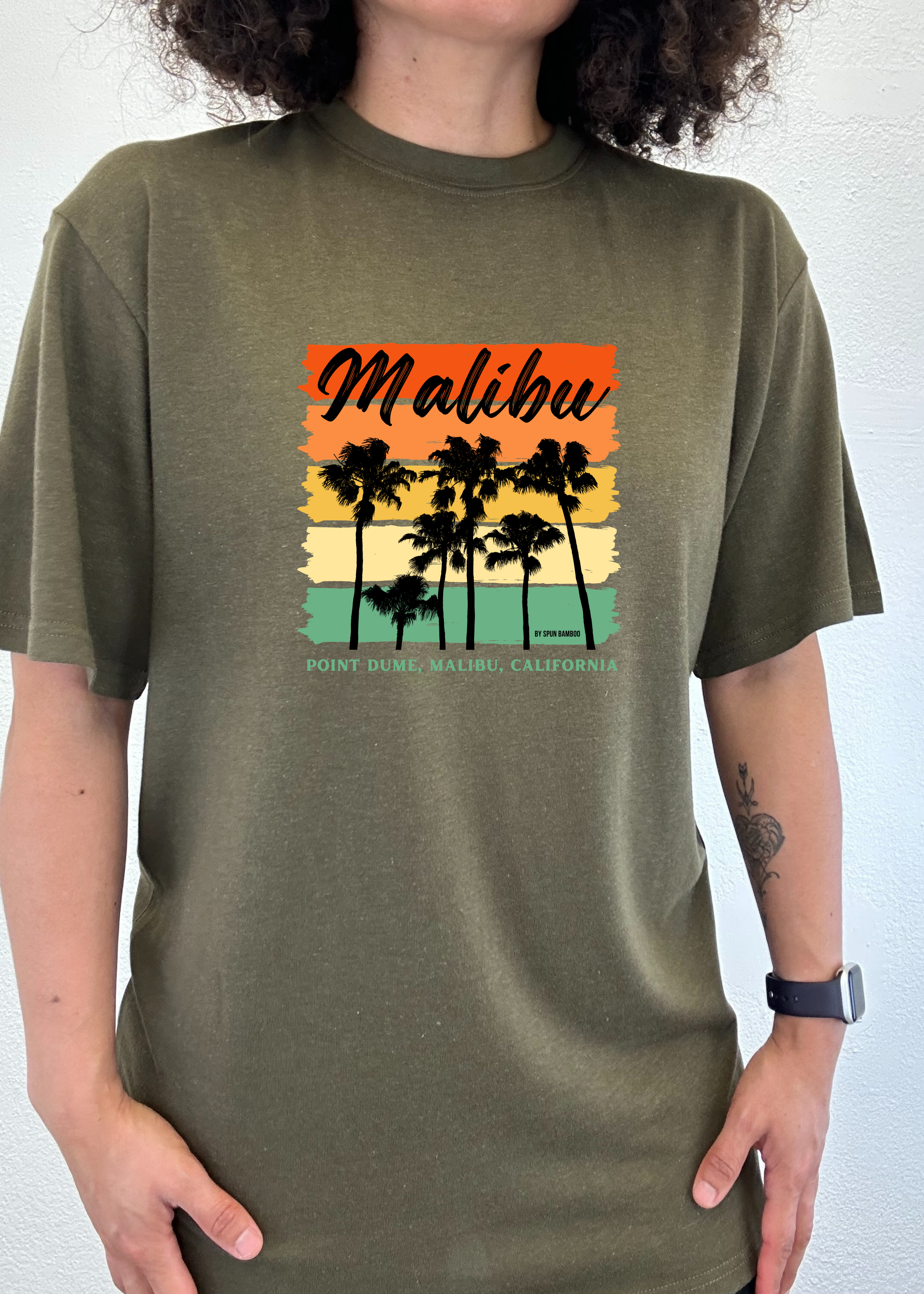 Camiseta de manga corta con gráfico de bambú viscosa/algodón orgánico unisex Malibu