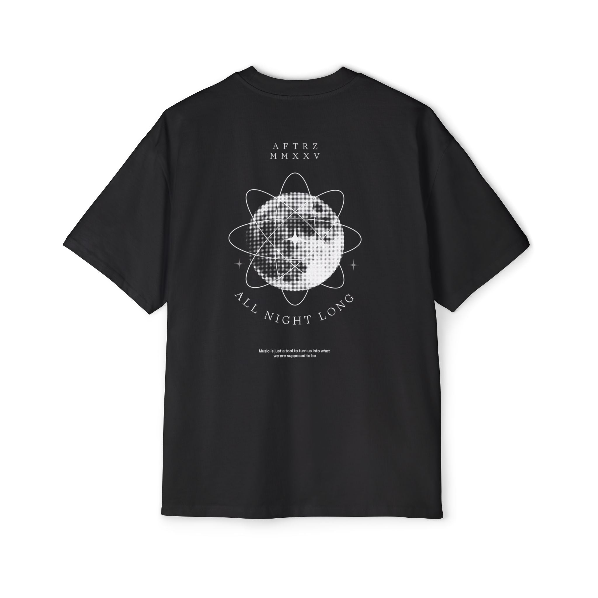 Camiseta Oversize Aftrz Under The Moon con Hombro Caído de Calidad Premium
