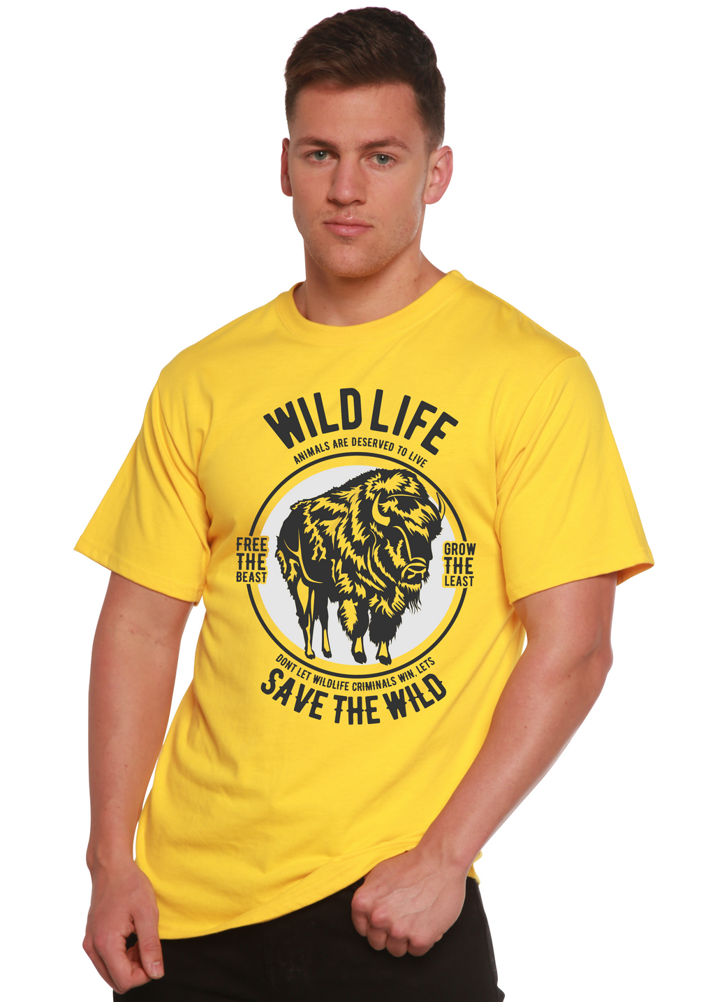 Camiseta gráfica de manga corta de viscosa de bambú/algodón orgánico Wild Life Spun Bamboo® para hombre