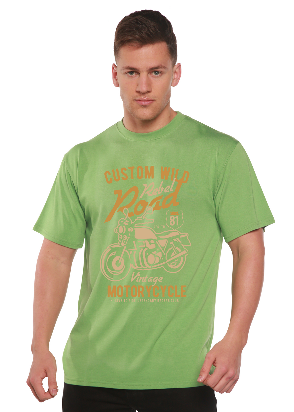 Camiseta gráfica de manga corta de bambú/algodón orgánico Custom Wild para hombre