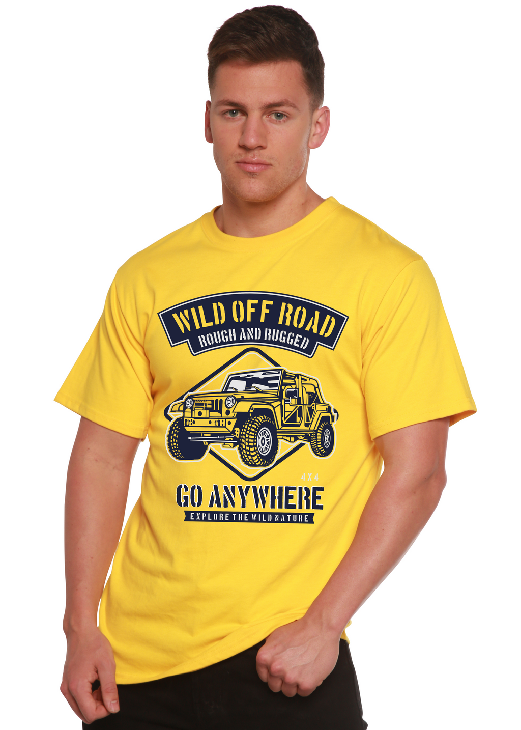 Camiseta gráfica de manga corta de viscosa de bambú y algodón orgánico para hombre Wild Off Road Spun Bamboo®
