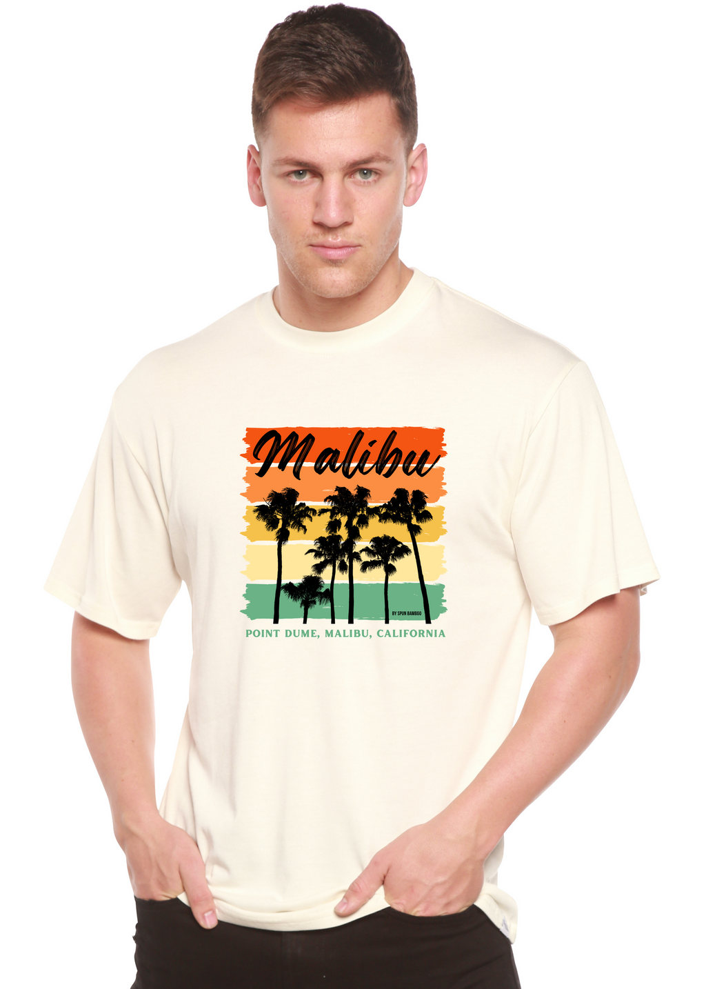 Camiseta de manga corta con gráfico de bambú viscosa/algodón orgánico unisex Malibu