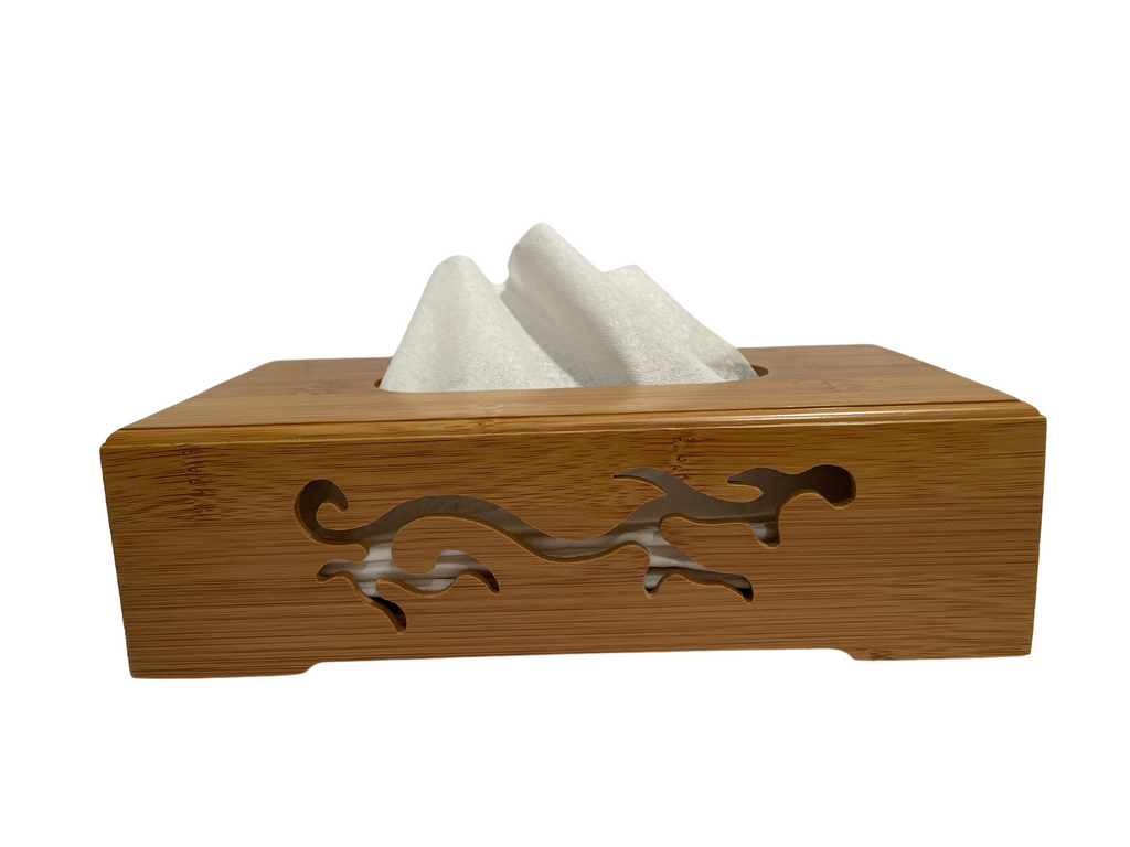 Caja de pañuelos de bambú