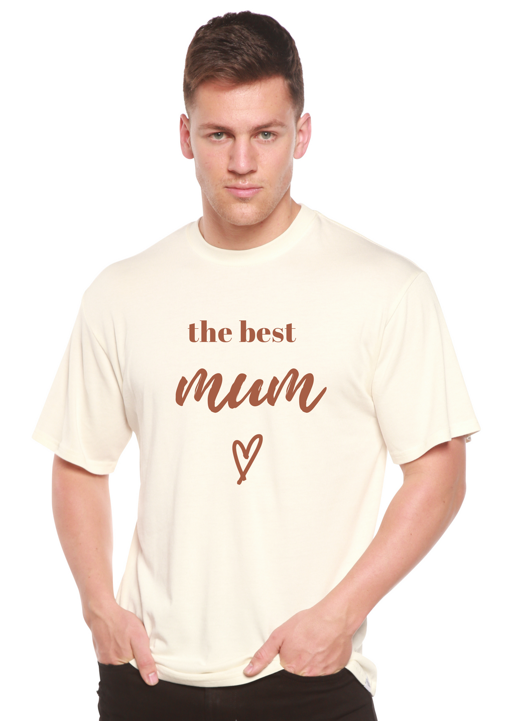 Camiseta gráfica de manga corta unisex de bambú viscosa/algodón orgánico The Best Mum