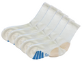 Calcetines de bambú de alto rendimiento para tripulación, unisex, color blanco - Paquete de 5