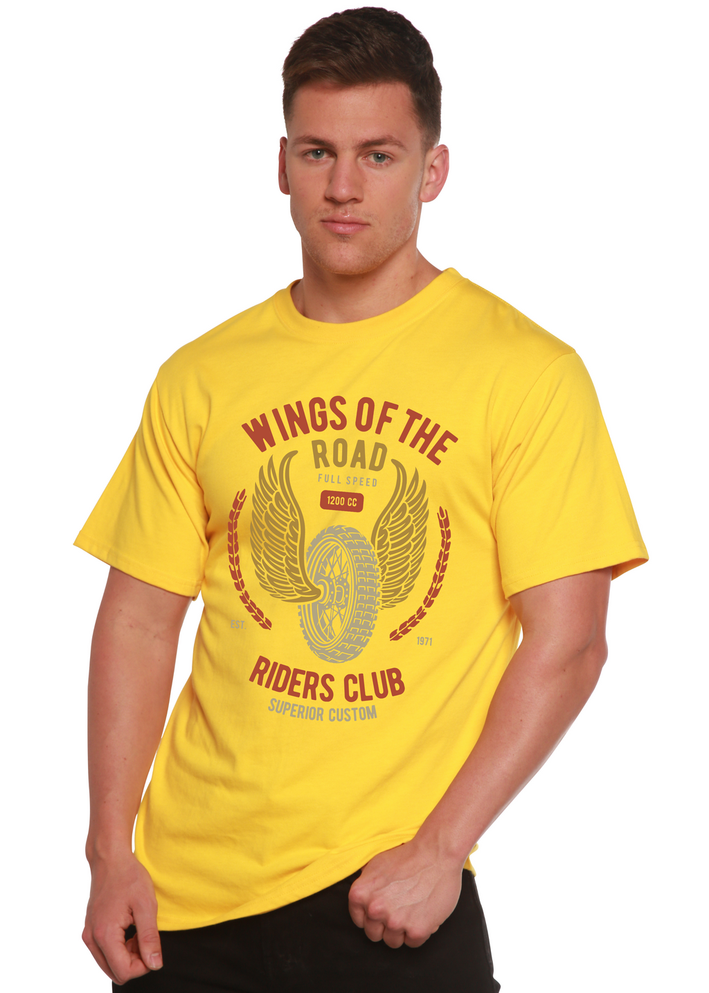 Camiseta Gráfica de Manga Corta Wings Of The Road Spun Bamboo® para Hombre, de Viscosa de Bambú/Algodón Orgánico