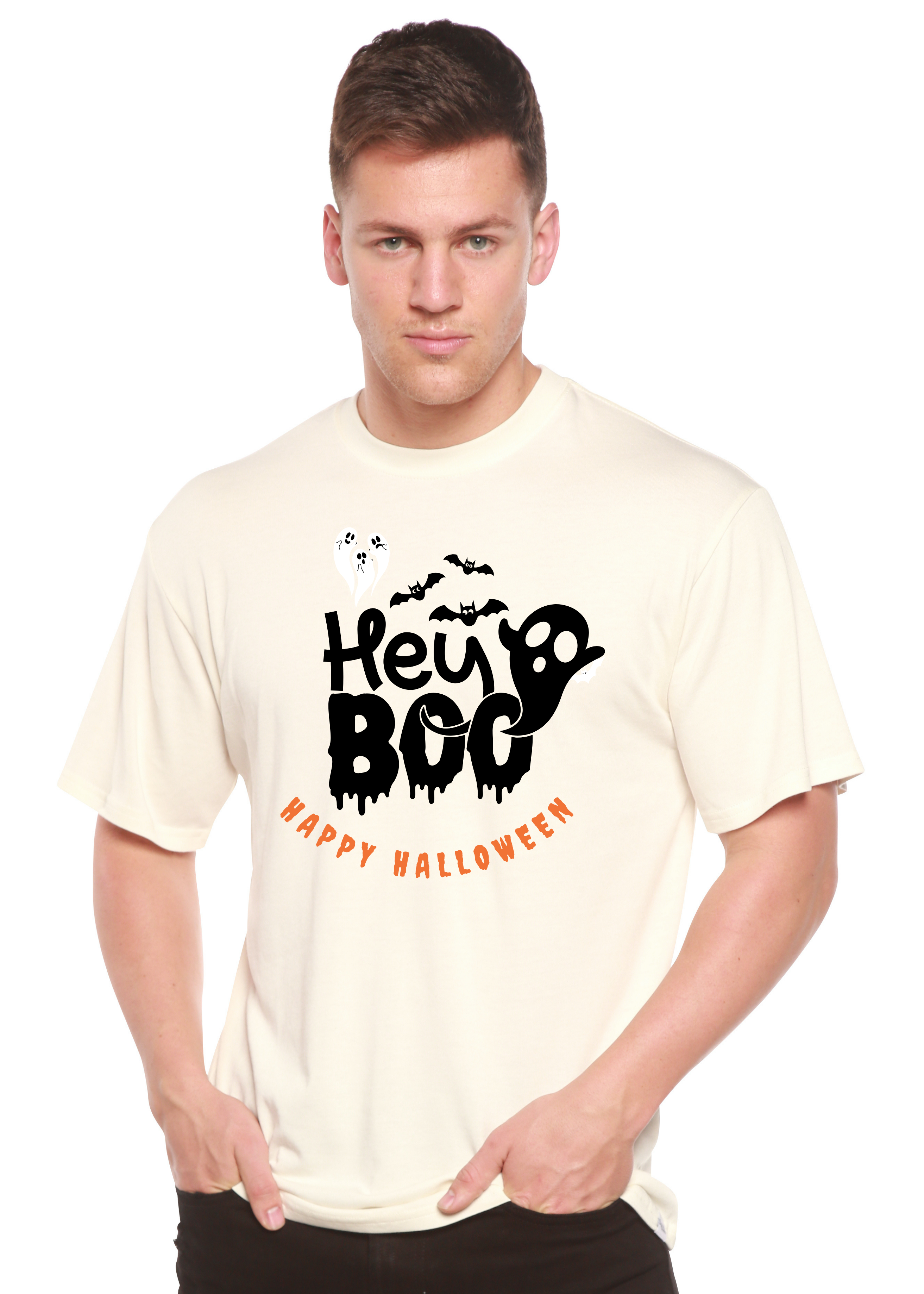 Camiseta gráfica de manga corta de bambú/algodón orgánico Hey Boo para hombre