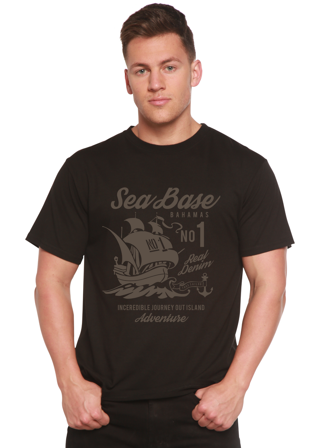 Camiseta gráfica de manga corta de viscosa de bambú/algodón orgánico Sea Base Spun Bamboo® para hombre