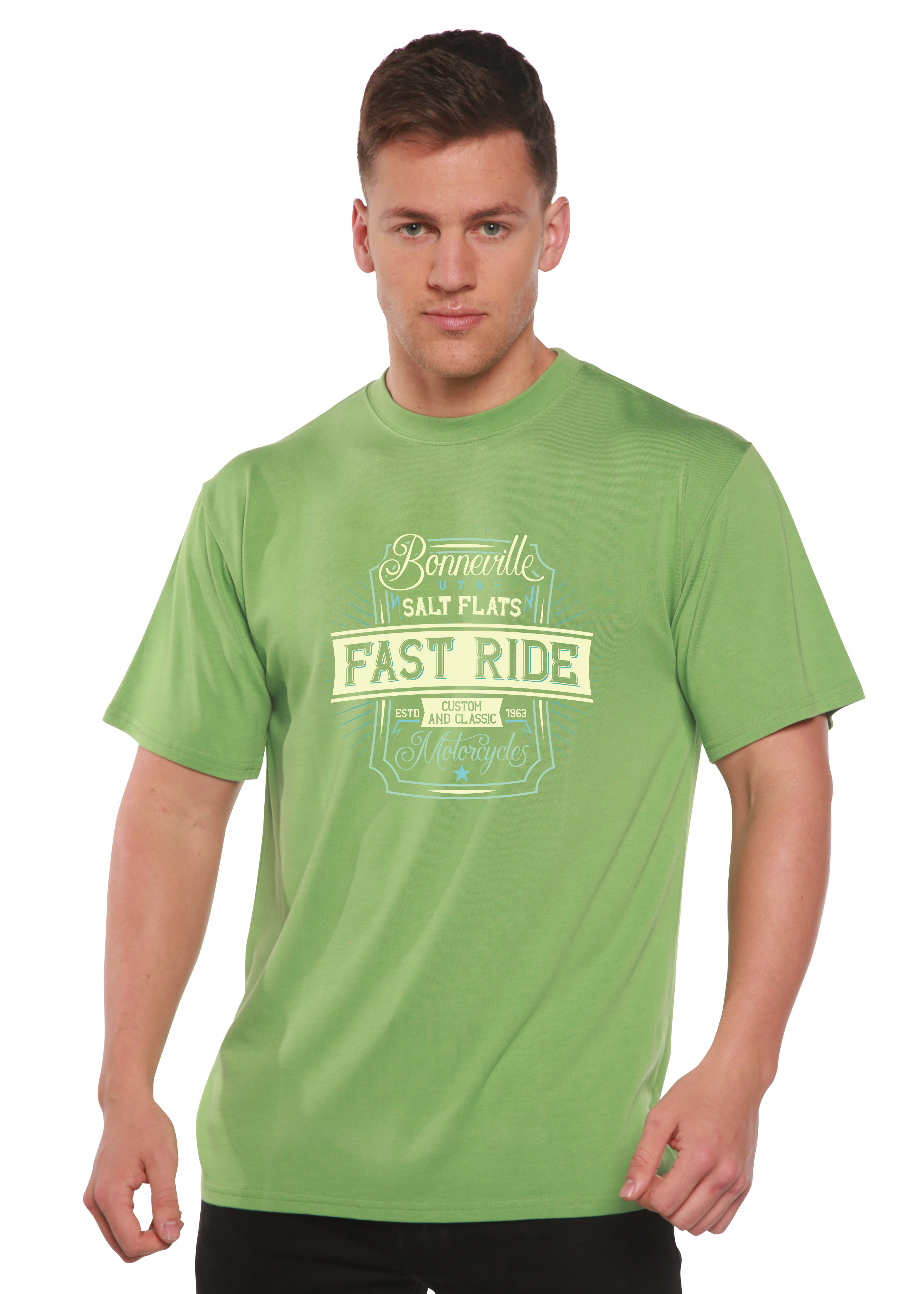 Camiseta Gráfica de Manga Corta para Hombre de Viscosa de Bambú/Algodón Orgánico Fast Ride
