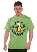 Camiseta gráfica de manga corta de viscosa de bambú/algodón orgánico "Born to Drink" para hombre