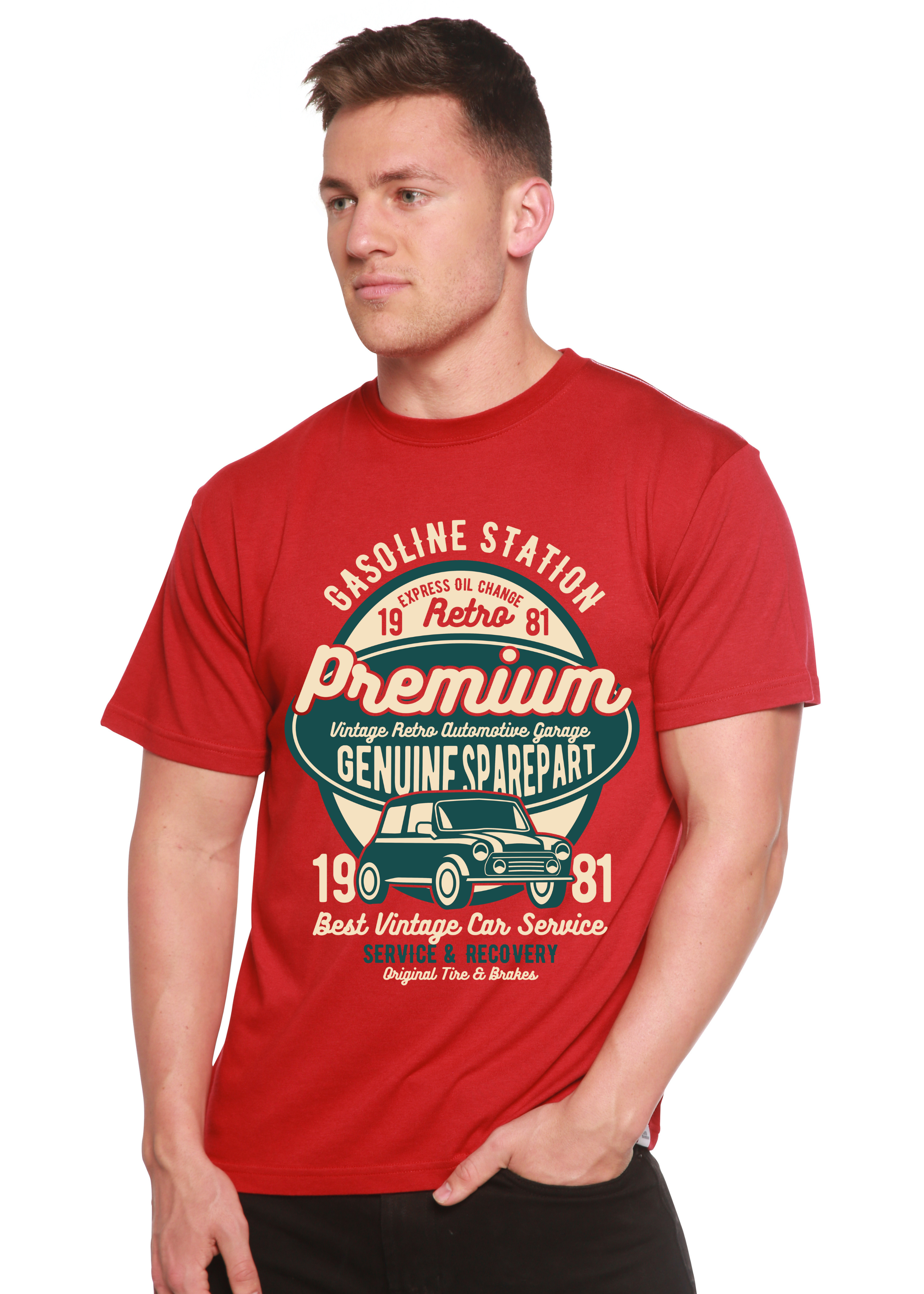 Camiseta gráfica de manga corta de viscosa de bambú/algodón orgánico para hombre Premium Garage Spun Bamboo®