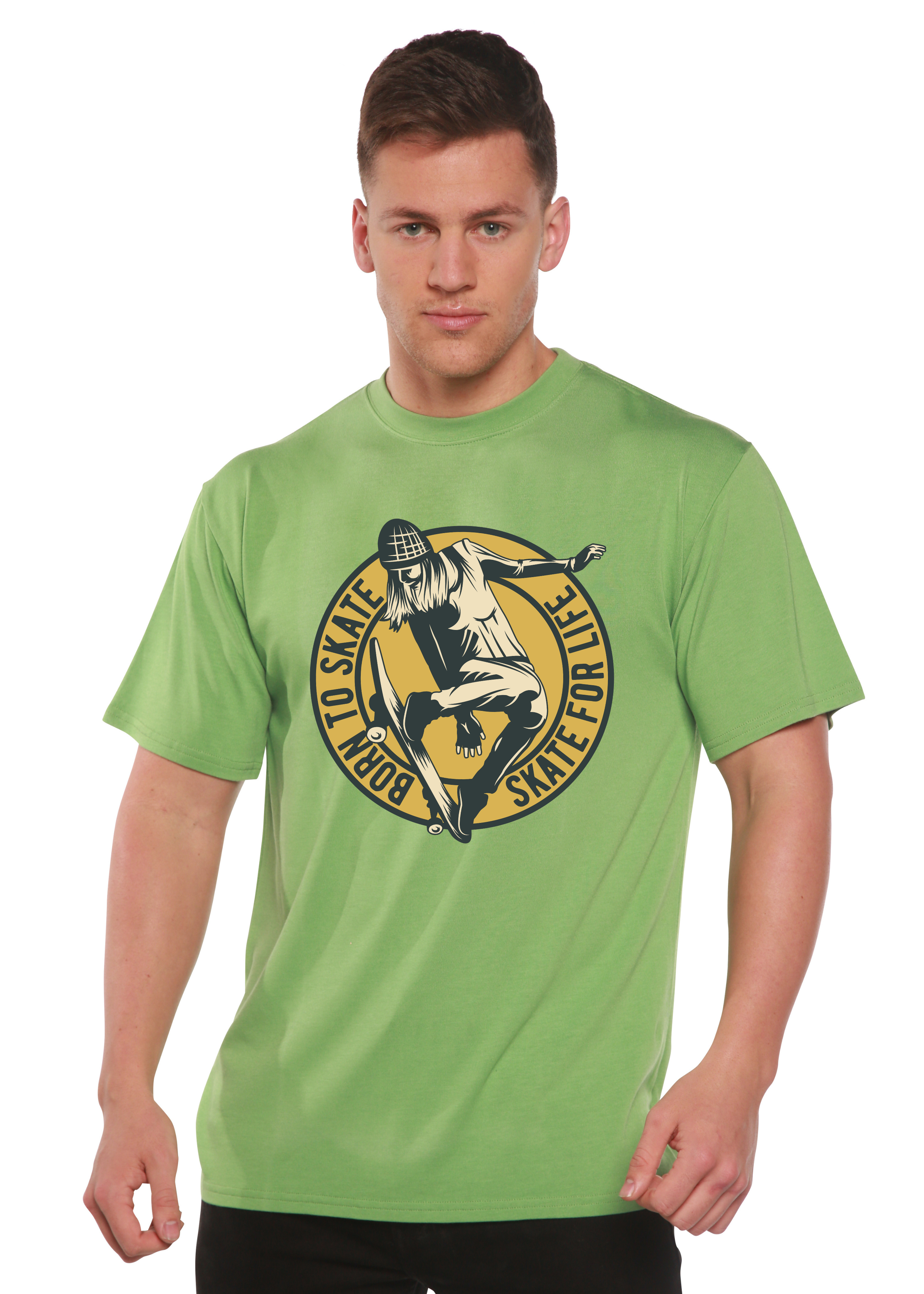 Camiseta gráfica de manga corta Skate For Life para hombre, de viscosa de bambú/algodón orgánico